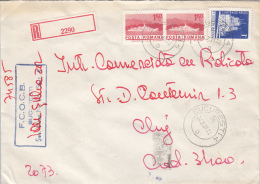 26952- SHIP, MONASTERY, STAMPS ON REGISTERED COVER, COMPANY HEADER, 1983, ROMANIA - Lettres & Documents