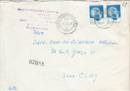 26958- POPULAR ART, CERAMICS, STAMPS ON REGISTERED COVER, CHEMICAL COMPANY HEADER, 1983, ROMANIA - Covers & Documents