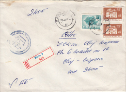 26970- REGISTERED COVER LABEL SIBIU 3, SOAP COMPANY, PHONE, HOUSE STAMPS, 1983, ROMANIA - Cartas & Documentos