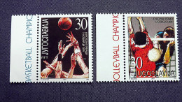 Jugoslawien 3044/5 **/mnh, Gewinn Der Basketball- Und Volleyball-EM Der Männer D. Jugoslawien - Andere & Zonder Classificatie