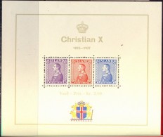 ICELAND  -  KING  CRISTIAN  -   MNH** - 1937 - LUX - Blokken & Velletjes