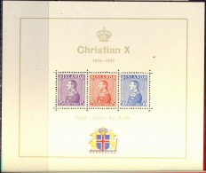 ICELAND  -  KING  CRISTIAN  -   MNH** - 1937 - LUX - Hojas Y Bloques
