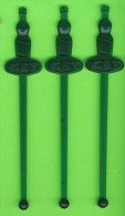 MÉLANGEURS À BOISSON - LOT DE 3 TOUILLEURS - BOUTEILLE VERTE - GET - - Swizzle Sticks