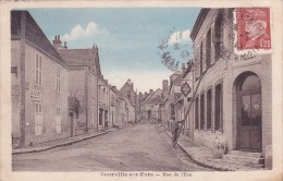 CPA 28 @ COURVILLE Sur Eure @ Rue De L'Ecu En 1943 Garage Automobile A. Melly - Courville