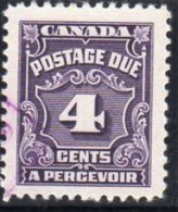 Canada Postage Due 1935-65 4c Value, Fine Used - Segnatasse