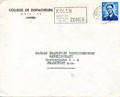 BELGIQUE. Enveloppe D'Anvers De 1958. - Flammes