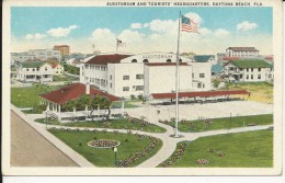 Carte Postale  Etats Unis  : Auditorium And Tourists' Headquarters - Daytona Beach , FLA - Daytona
