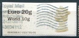 Grande Bretagne 2009 - Timbre De Distributeur YT 2G (o) Sur Fragment - Post & Go Stamps