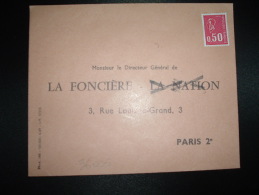 LETTRE PRE AFFRANCHIE TP MARIANNE DE BEQUET 0,50 NEUF MR LE DIRECTEUR GENERAL De LA FONCIERE - 1971-1976 Marianne (Béquet)