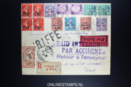 France: R-lettre 1929 Premier Liaison A SAIGON  RAID INTERROMPU PAR ACCIDENT Costes Et Codos Et Bellonte - 1927-1959 Lettres & Documents