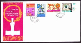 Botswana - 1973 - Centenary Of World Meteorological Organisation, Thor, Odin, Ymir - FDC - Botswana (1966-...)