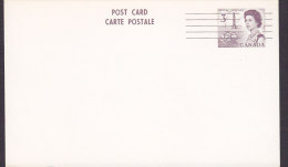 Canada Postal Stationery Ganzsache Entier 3 C. Queen Elizabeth II. Overprinted Precancelled? White Card - 1953-.... Reign Of Elizabeth II