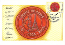 LUXEMBOURG  CARTE MAXIMUM  NUM-YVERT  1476 TRAITE DE PARIS C.E.C.A. - Cartes Maximum