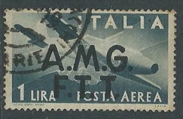 1947 TRIESTE A USATO POSTA AEREA DEMOCRATICA 2 RIGHE 1 LIRA - L3 - Luftpost