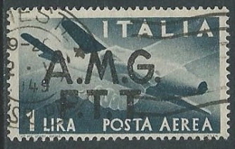 1947 TRIESTE A USATO POSTA AEREA DEMOCRATICA 2 RIGHE 1 LIRA - L4 - Poste Aérienne