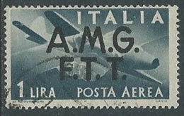 1947 TRIESTE A USATO POSTA AEREA DEMOCRATICA 2 RIGHE 1 LIRA - L5 - Poste Aérienne