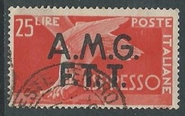 1947-48 TRIESTE A USATO ESPRESSO DEMOCRATICA 2 RIGHE 25 LIRE - L10 - Express Mail