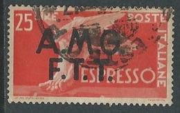 1947-48 TRIESTE A USATO ESPRESSO DEMOCRATICA 2 RIGHE 25 LIRE - L15 - Express Mail