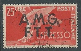 1947-48 TRIESTE A USATO ESPRESSO DEMOCRATICA 2 RIGHE 25 LIRE - L16 - Express Mail