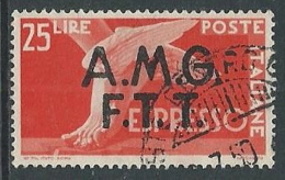 1947-48 TRIESTE A USATO ESPRESSO DEMOCRATICA 2 RIGHE 25 LIRE - L25 - Express Mail