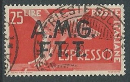 1947-48 TRIESTE A USATO ESPRESSO DEMOCRATICA 2 RIGHE 25 LIRE - L30 - Express Mail