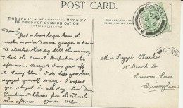 REINO UNIDO TARJETA POSTAL CONWAY 1907 - Cartas & Documentos