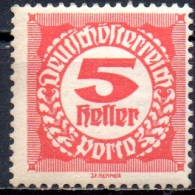 AUSTRIA 1920 Postage Due - 5h - Pink  MH - Taxe