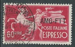 1950 TRIESTE A USATO ESPRESSO DEMOCRATICA 1 RIGHE 60 LIRE - L1 - Express Mail