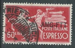 1950 TRIESTE A USATO ESPRESSO DEMOCRATICA 1 RIGHE 60 LIRE - L13 - Express Mail