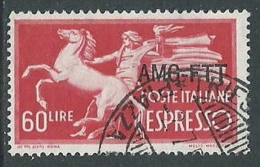 1950 TRIESTE A USATO ESPRESSO DEMOCRATICA 1 RIGHE 60 LIRE - L17 - Express Mail