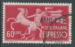 1950 TRIESTE A USATO ESPRESSO DEMOCRATICA 1 RIGHE 60 LIRE - L2 - Express Mail