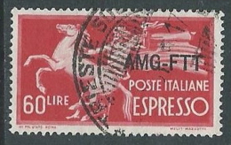 1950 TRIESTE A USATO ESPRESSO DEMOCRATICA 1 RIGHE 60 LIRE - L3 - Express Mail