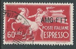 1950 TRIESTE A USATO ESPRESSO DEMOCRATICA 1 RIGHE 60 LIRE - L9 - Express Mail