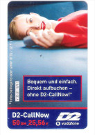 Germany - D2 Vodafone - Call Now Card - Girl On Phone - V35.01 - Date 11/03 - [2] Mobile Phones, Refills And Prepaid Cards
