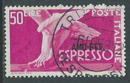 1952 TRIESTE A USATO ESPRESSO DEMOCRATICA 1 RIGHE 50 LIRE - L1 - Express Mail