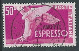 1952 TRIESTE A USATO ESPRESSO DEMOCRATICA 1 RIGHE 50 LIRE - L10 - Express Mail