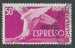 1952 TRIESTE A USATO ESPRESSO DEMOCRATICA 1 RIGHE 50 LIRE - L11 - Express Mail