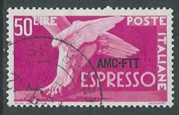 1952 TRIESTE A USATO ESPRESSO DEMOCRATICA 1 RIGHE 50 LIRE - L2 - Express Mail