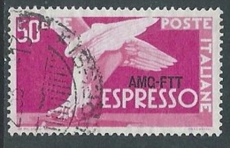 1952 TRIESTE A USATO ESPRESSO DEMOCRATICA 1 RIGHE 50 LIRE - L7 - Express Mail