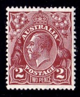 Australia 1928 King George V 2d Red-brown Small Multiple Wmk P13.5 MH  SG 98 - Ongebruikt