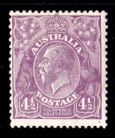 Australia 1928 King George V 41/2d Violet Small Multiple Wmk P13.5 MH  SG 103 - Neufs