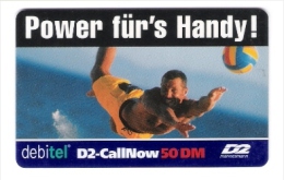 Germany - D2 Vodafone - Call Now Card - Debitel - Volleyball - Date 06/02 - [2] Mobile Phones, Refills And Prepaid Cards