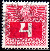 AUSTRIA 1908 Postage Due -  4h  - Red   FU - Taxe