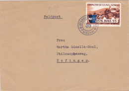 15392# SUISSE VIGNETTE GRENZBESETZUNG 1939 - 40 FÜS. BAT. 55 CINDERELLA LETTRE Obl FELDPOST 55 Pour ZOFINGEN ZOFINGUE - Documents