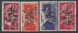 1947-48 TRIESTE A USATO ESPRESSI DEMOCRATICA 2 RIGHE 4 VALORI - L4 - Express Mail