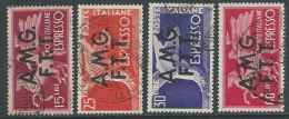 1947-48 TRIESTE A USATO ESPRESSI DEMOCRATICA 2 RIGHE 4 VALORI - L6 - Express Mail