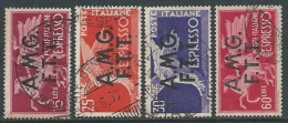 1947-48 TRIESTE A USATO ESPRESSI DEMOCRATICA 2 RIGHE 4 VALORI - L8 - Express Mail