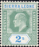 Sierra Leone 1905 SG96  Wmk MultCrown CA 2/= Green+ultramarine  Lightly Mounted Mint - Sierra Leone (...-1960)