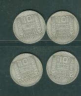 Lot De 4 Pieces 10 Francs  Type Turin Année 1933 Silver Argent - Pia121 - 10 Francs