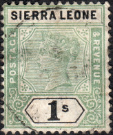 Sierra Leone 1896 SG50 1/=green+black CrownCA Cds Used - Sierra Leone (...-1960)